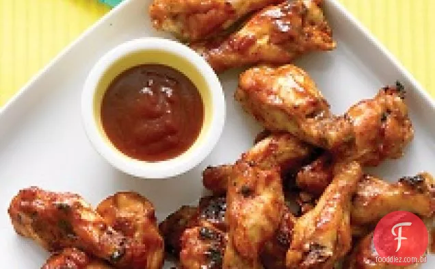 Drumettes de frango com churrasco de açúcar mascavo