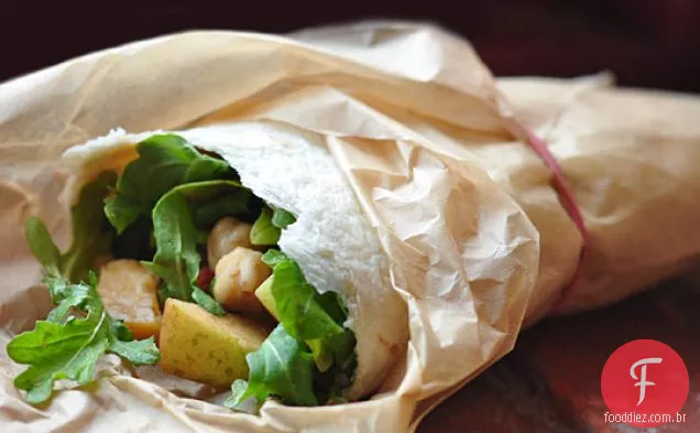 Wraps De Salada de maçã-rúcula