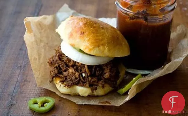 Sanduíches De Carne Picada Com Molho De Churrasco Picante