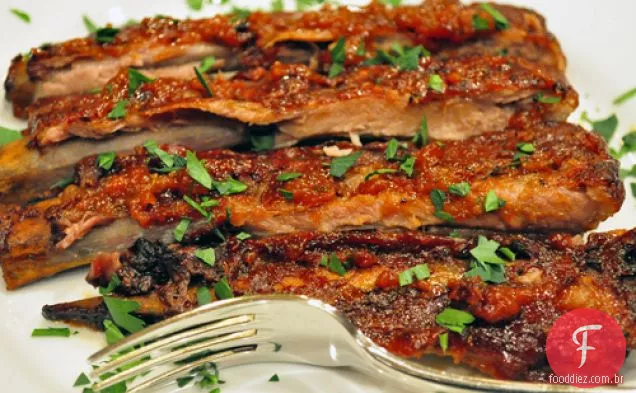Simplesmente Peachy churrasco costelas