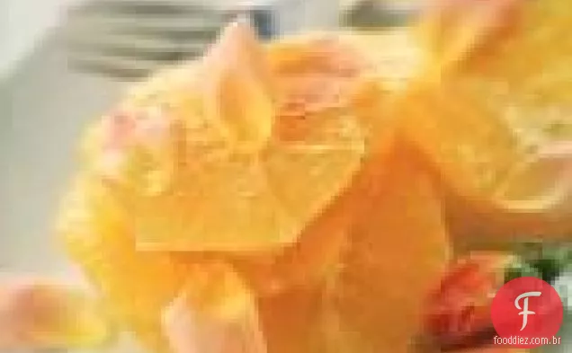 Fatias De Laranja Em Água De Flor Rosa