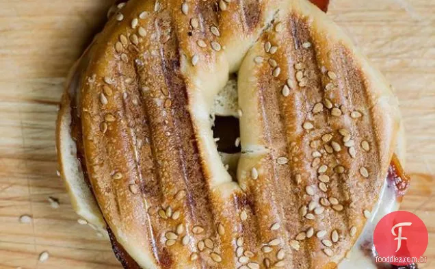 Bacon Cheddar Bagel Panini