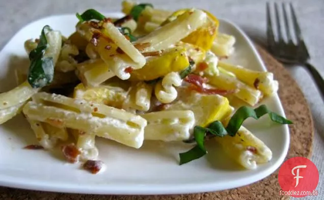 Massa De Abóbora, Bacon E Queijo De Cabra Com Manjericão