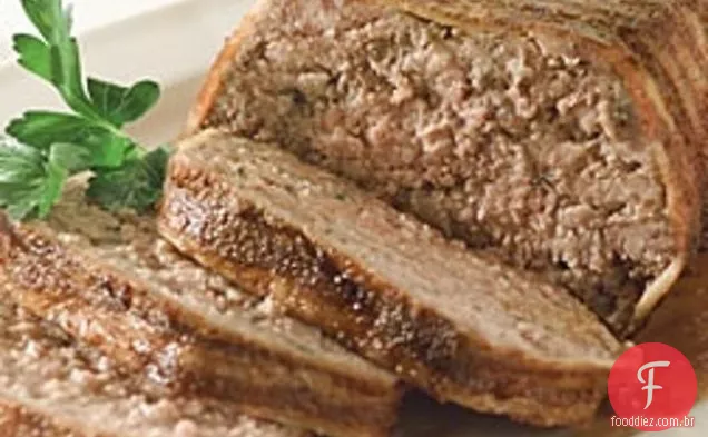 Pão de carne embrulhado em Bacon