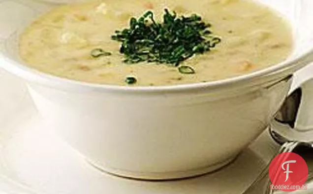 Batata Saudável E Cheddar Com Sopa De Bacon