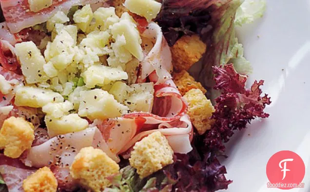 Queijo Pecorino, Pancetta E Crutões