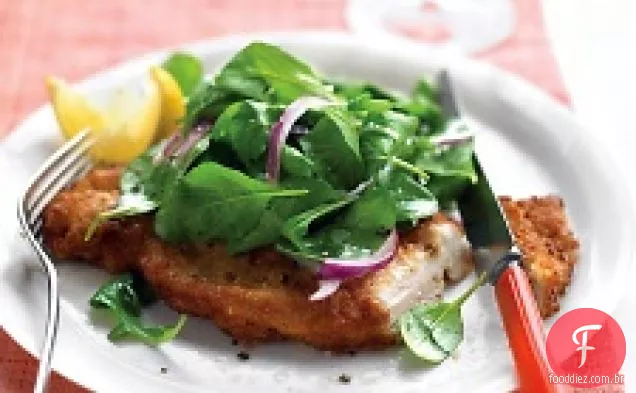 Frango Milanês Com Salada De Rúcula