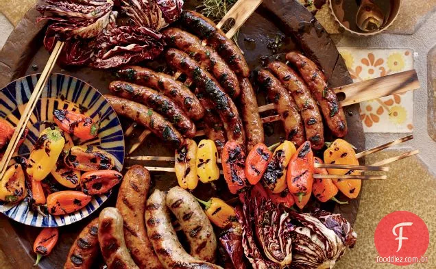 Grelhador misto de salsicha com vinagrete balsâmico