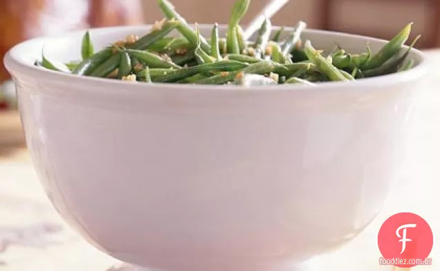 Feijão verde com Bacon-vinagrete balsâmico