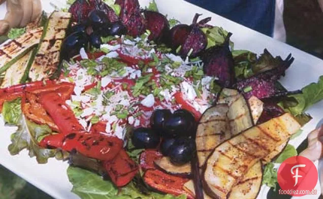 Salada Herbed Com Legumes Balsâmicos Grelhados