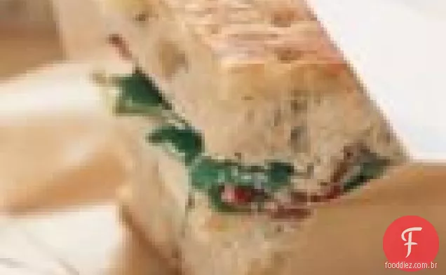 Focaccia Com Havarti, Rúcula E Berinjela Espalhada