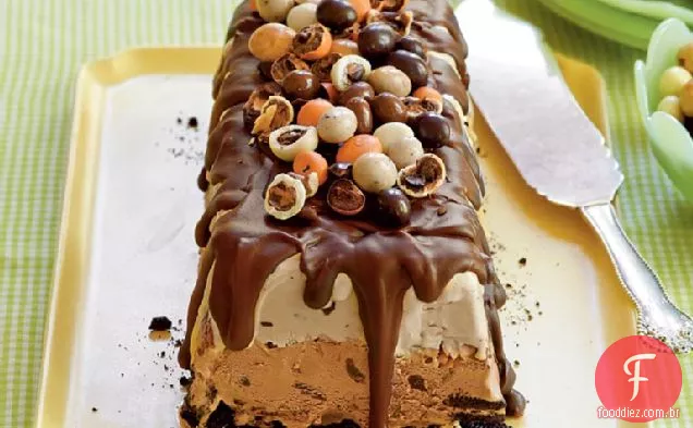 Bolo Fácil Do Gelado Da Microplaqueta De Mocha