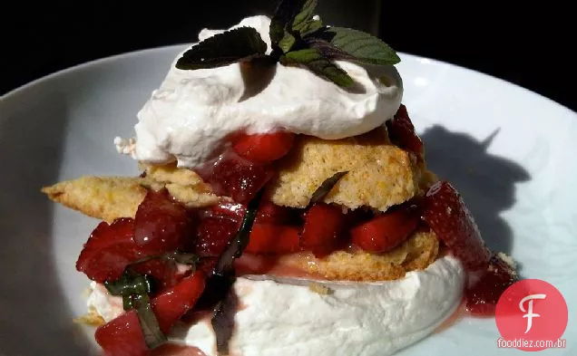 Morangos De Mercado E Chantilly Creme Com Shortcakes De Fubá