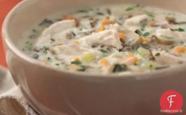 Creme De Peru E Sopa De Arroz Selvagem