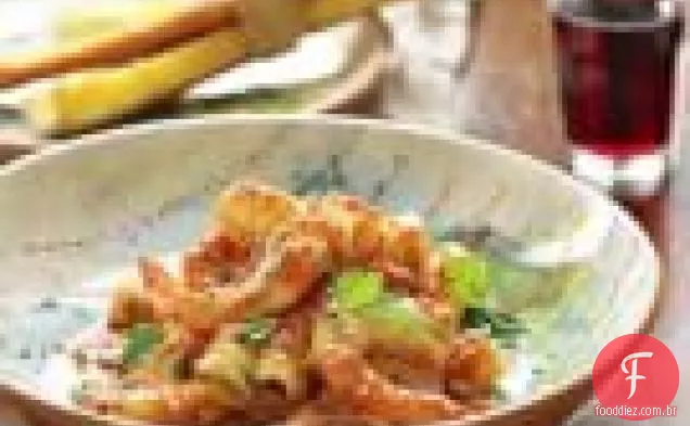 Massa Siciliana Com Camarão E Creme De Amêndoa