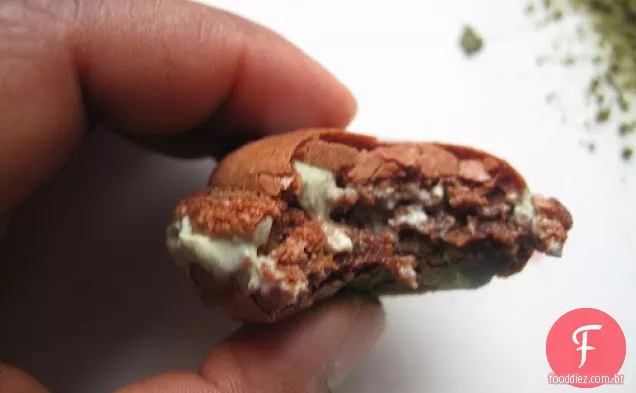 Macarons De Chocolate Com Creme Matcha