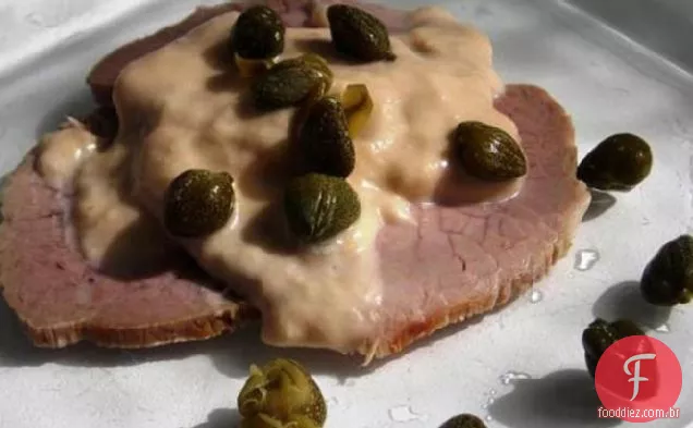 Assado de vitela frio-Vitello Tonnato da sua panela de pressão|