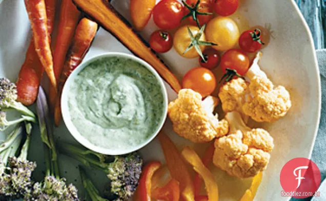 Queda Crudites com verde Deusa vestir