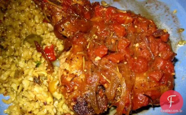 Costeletas De Porco Assadas Com Tomate