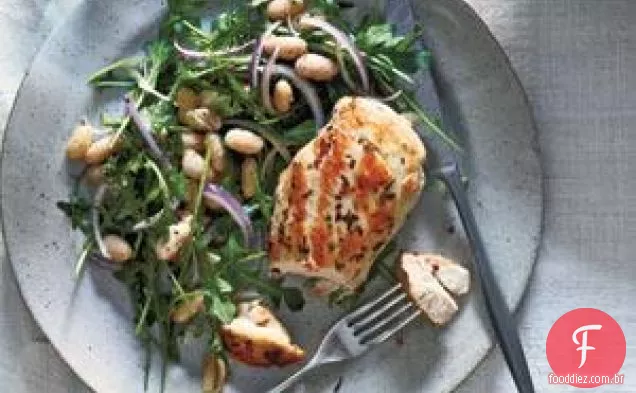 Receita De Frango Alecrim Com Rúcula E Feijão Branco