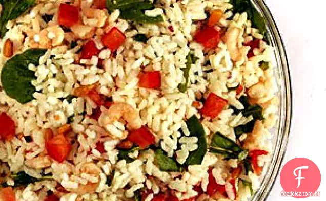Salada De Arroz Com Camarão E Rúcula