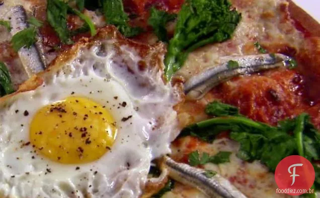 Anchova branca picante com Pizza de ovo