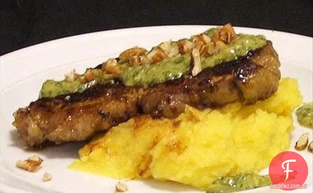 Lombo Chargrilled com Mash e Salsa Verde