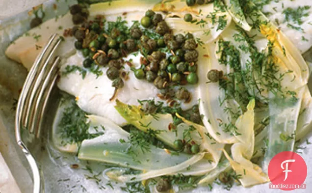 Filé de sola com alcaparras e pimenta verde