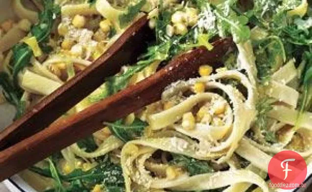 Receita Cremosa De Fettuccine Com Milho E Rúcula