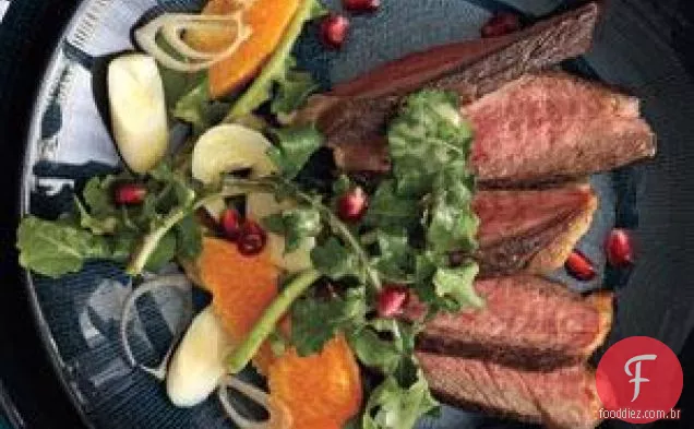 Bife Com Rúcula E Salada De Laranja