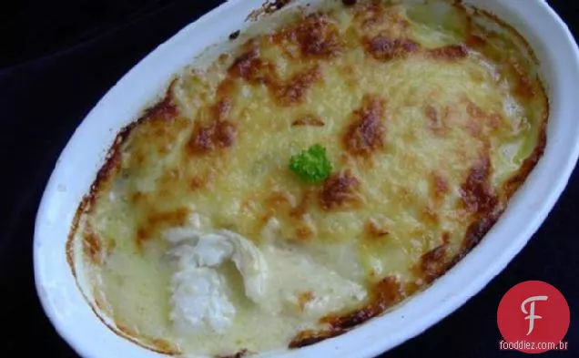 Nova Inglaterra bacalhau assado em molho de queijo
