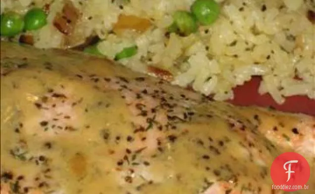 Salmão Com Molho De Manteiga De Rum De Baunilha Com Curry