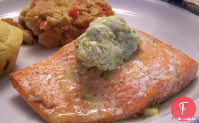 Salmão Grelhado Com Manteiga De Jalapeno