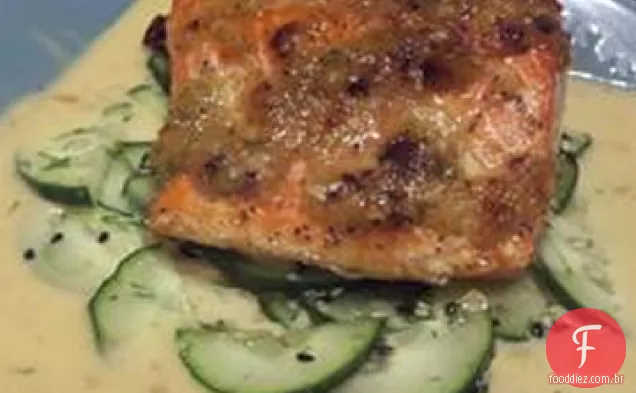 Salmão Crustado Com Cebolinha