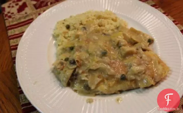 Parmesão Crustado Tilápia Com Molho De Alcaparras De Limão