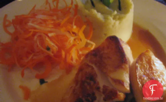 Bacalhau com esmalte Miso e purê de batata Wasabi