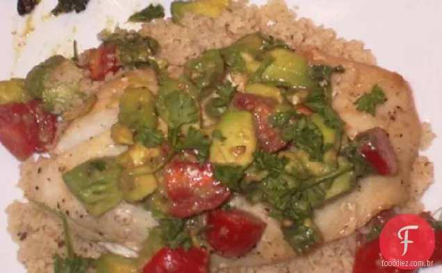 Bacalhau com Salsa de abacate quente