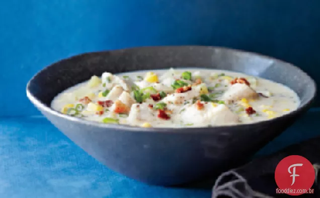 Milho de Verão e sopa de bacalhau