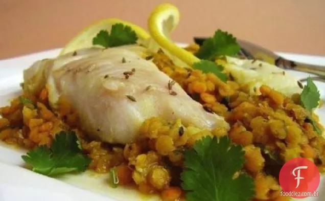 Bacalhau Com Lentilhas Vermelhas Temperadas