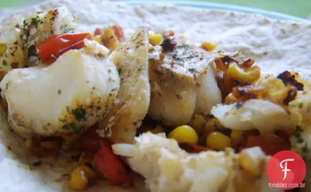 Tacos De Peixe De Milho Torrado