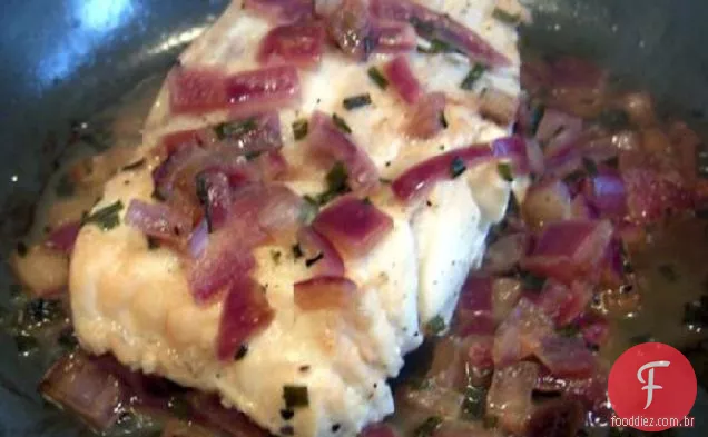 Bacalhau com cebola e cebolinha (Kabeljau Mit Schnittlauch Zwiebeln)