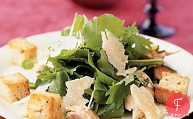 Salada de frango e rúcula assada