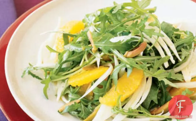 Salada de rúcula, Satsuma e erva-doce