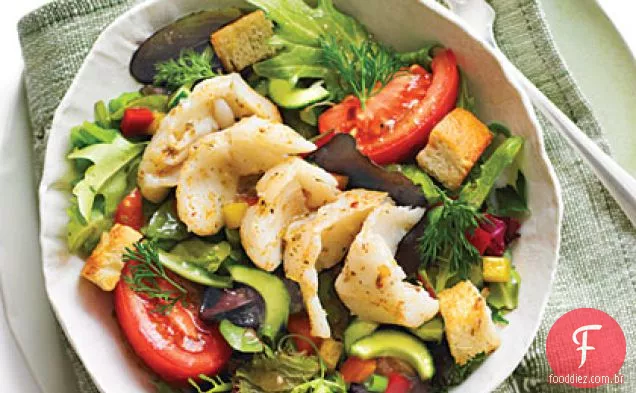 Salada de Salsa grega com Garoupa