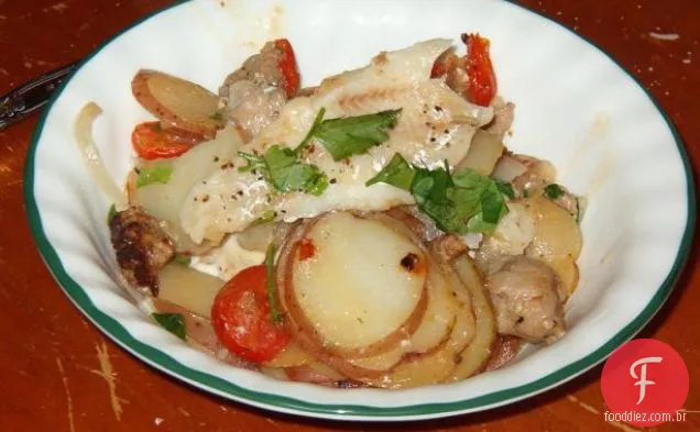 Rachael Ray's salsicha e peixe um pote