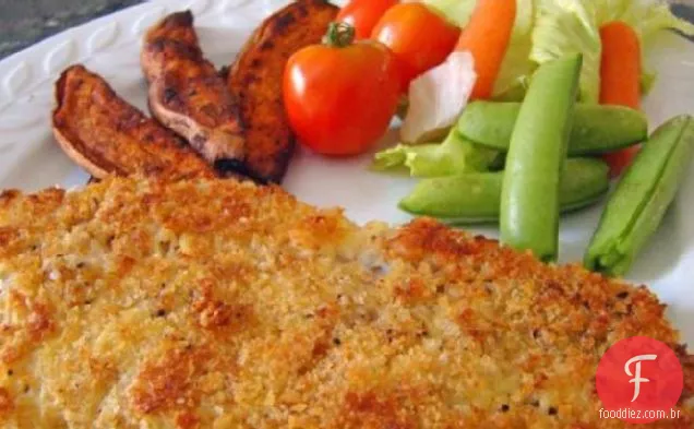 Peixe Assado no forno e batatas fritas