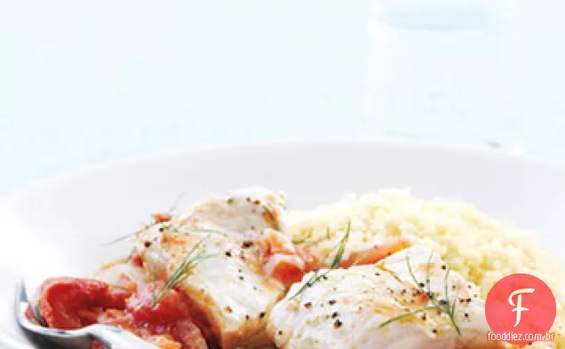 Alabote com tomate e erva-doce