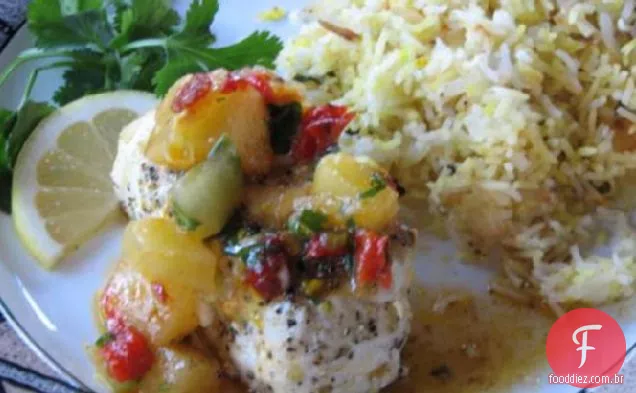 Alabote Grelhado Com Salsa Chipotle De Abacaxi