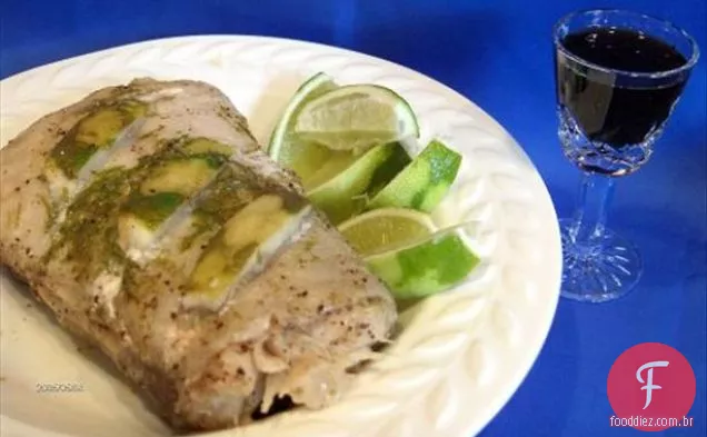 Assado de alabote com licor de Tequila e limão