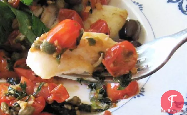 Laranja Áspera Com Azeitonas Salteadas, Alcaparras E Tomates